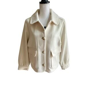 NWT Lauren Conrad cream wool blend shacket size 0x